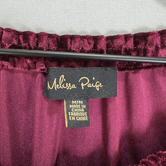 Fairy Grunge Whimsigoth Top Womens Medium Burgundy Velvet Witchy‎ Vampire Goth - Picture 7 of 11